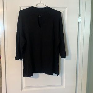 Keyhole mock turtleneck sweater